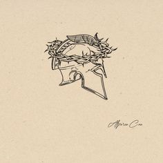 a black and white drawing of a crown of jesus