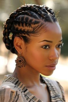 Braided Cornrow Hairstyles, Hair Twist Styles, Natural Curls Hairstyles, Beautiful Braids, Natural Hair Updo, Braided Hairstyles Updo, Natural Hair Braids, Penteado Cabelo Curto, Cornrow Hairstyles