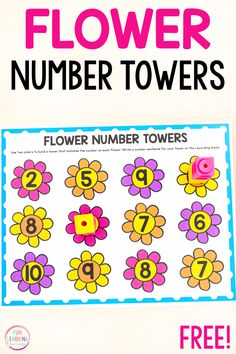 a flower number tower is shown with the numbers on it