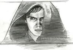 a pencil drawing of a man with long hair and blue eyes, wearing a hoodie