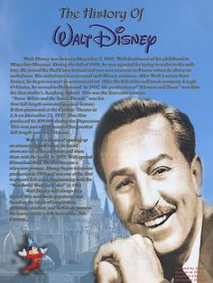 an advertisement for walt's the history of walt