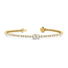 ad eBay - Diamond Bracelet Oval with Trailing Lab Created Round 4.50 Carat 14K Yellow Gold - Buy Now, click the link (eBay)