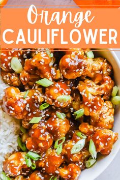 orange cauliflower Vegan Orange Chicken Recipe, Orange Cauliflower Recipes, Orange Cauliflower, Baked Recipe, Vegetarian Recipes Dinner Healthy, Orange Baking