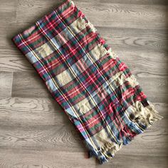 Approximately 80 X 40 In. Never Worn In Perfect Condition! Could Be Used As Scarf Or Wrap Plaid Blanket Scarf, Plaid Blanket, Blanket Scarf, Plaid Scarf, Scarf Wrap, Scarf Accessory, Womens Sizes, Plaid, Women Accessories