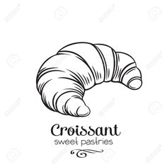 croissant sweet pastries logo or emblem design