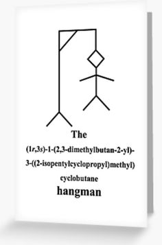 the chemical symbol for hangman greeting card