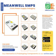 the brochure for meanwell smps from power supply catalog