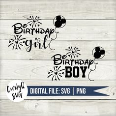 birthday boy svg bundle with balloons and firecrackers on white wood background