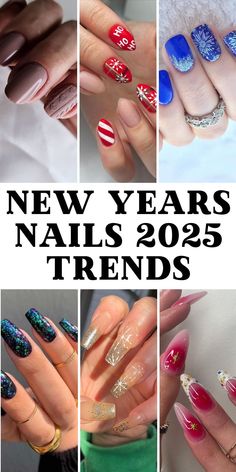 Explore new years nails 2025 trends that feature stunning black and gold combinations, ideal for oval and almond-shaped nails. Short nails remain a top choice for 2025, especially in elegant blue tones. Dip techniques will keep your nails looking fresh, while simple designs maintain a sense of effortless style. These trends are perfect for New Year's Eve celebrations, offering a chic, timeless look. Festive Nail Ideas, Nails 2025, New Years Nails, Oval Shaped Nails, Shaped Nails, Short Almond, New Year's Eve Celebrations, Candy Cane Stripes