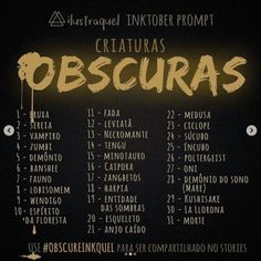 an image of a poster with the words obscuras written in spanish on it