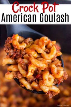 crock pot american goulash is an easy and delicious dinner that's ready in under 30 minutes