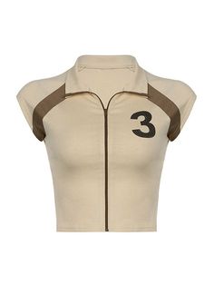 ⚡️Free Shipping 2022 Vintage Zip Up Crop Top Beige S under $15.00 in Tops&Tees at AnotherChill.com Online. Style: Casual/Street/Y2K/Punk/Hip Pop/Vintage. Fabric Content: Polyester, Spandex. Fit Type: Slim fit. Neckline: Stand Collar. Sleeve Length: Short Sleeve. : Shaped to a fitted silhouette, these crop tops featured a number pattern at the chest, with contrast paneled and short tank sleeves design, complete with zipping fastening at the front.. ✓2022 SUMMER OUTFITS. Check reviews and buy Vint Zip Up Crop Top, Street Y2k, Y2k Punk, Cropped Tops, Mode Inspo, Edgy Look, Vintage Streetwear, Streetwear Women, Mode Inspiration