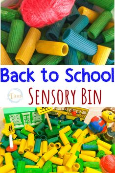 the back to school activity is made with colored plastic beads and crochet hooks