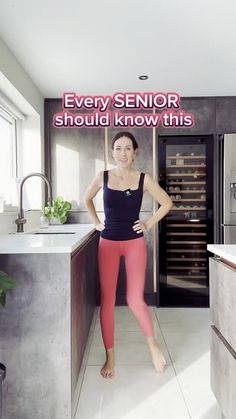 a woman standing in front of an oven with the words every senior should know this