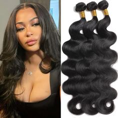 PRICES MAY VARY. Body Wave Human Hair Bundles Material: 100% Unprocessed brazilian virgin human hair bundles, body wave hair extension no synthetic hair or animal hair mixed, healthy and natural, looking just like your own hair. Body Wave Bundles Human Hair Quality: 12A Brazilian virgin wavy bundles human hair double machine weft, hand tied, full and smooth with healthy hair ends, shiny&bouncy, soft &thick, tangle free, shedding free, unprocessed natural color. 3 Bundles Human Hair Body Wave : B Wavy Bundles, Body Wave Weave, Body Wave Hair Extensions, Body Wave Bundles, Weave Hair, Quick Weave Hairstyles, Human Hair Bundles, Wave Hair, Body Wave Hair