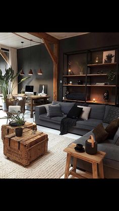 a living room filled with lots of furniture