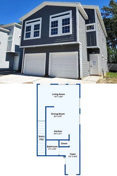 2-Bedroom Contemporary-Style Single Family Home with Garage (1,128 Sq. Ft. Floor Plan) Home With Garage, Attached Garage, 2 Bedroom House, Cozy Living Spaces