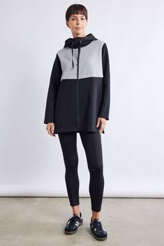 The Colorblock Scuba Jacket will add an edge to any look whilst remaining effortlessly practical. Hooded jacket Zip up closure Side pockets Scuba fabric Oversized fit Sporty Hooded Track Jacket For Work, Black Fall Outerwear With Contrast Panels, Black Outerwear With Contrast Panels For Fall, Black Athleisure Outerwear With Detachable Hood, Athleisure Hooded Outerwear For Layering, Black Track Jacket With Contrast Panels For Fall, Hooded Track Jacket For Winter Workwear, Winter Workwear Hooded Track Jacket, Winter Athleisure Track Jacket For Work