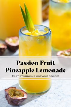 passion fruit pineapple lemonade is an easy and delicious drink