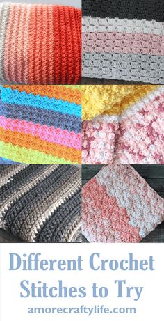 different crochet stitchs to try for the blanket and throw pillows in your home