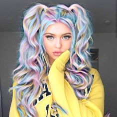 Unicorn Hair Color, Tie Dye Hair, Rainbow Hair Color, Candy Hair, Hair Color Crazy, Boring Hair, Bright Hair