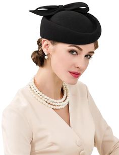 PRICES MAY VARY. Main Material: 100% Wool Felt Bowler Hat to Warm of Your Ears and Face. Hat Size: One Size with Elastic Band to Fit Different Head Circumference. CLASSIC DESIGN : Vintage Felt Fedora Flowers Hat with High Quality 100% Wool Material, Luxurious, Elegant and Charming for Every Women and Girls. MULTI-OCCASIONS: Fashion and Elegant Wool Felt Cloche Hat for Church, Kentucky, Wedding, Derby, Cocktail, As Well As Everyday Wear or Halloween Christma Costume. Assurance: All of Our Product Vintage Wedding Hats, Fascinators Hats, Church Lady Hats, Fascinator Hats Wedding, Ladies Dress Hats, Red Hat Ladies, Hat Fedora, Womens Fedora, Hats Black