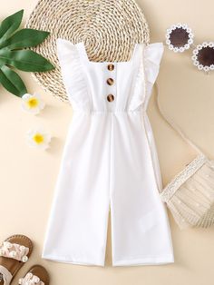 Dress Design For Baby Girl, Jumpsuit For Kids Girl, White Dress Design, Spring White Playwear For Babies, First Birthday Cotton Romper With Ruffles, White Cotton Bubble Romper With Lace Trim, Plain White Dress, White Baby Romper, Daughter Outfits