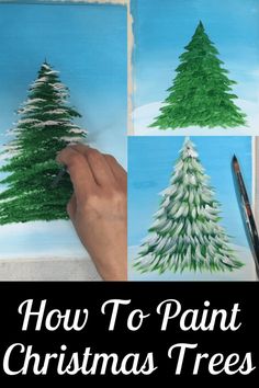 how to paint christmas trees with acrylic paints