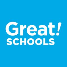 the words great schools on a blue background