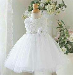 Baby Wedding Dress, Baby Pageant Dresses, Baby In Wedding Dress, 1 Year Birthday, Baby Clothes Patterns Sewing, Tulle Dresses, Princess Flower Girl Dresses, Dress Tutu