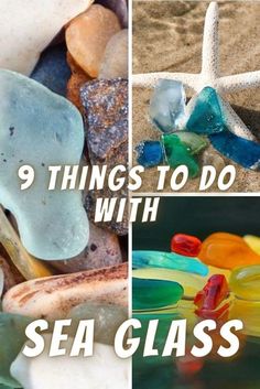 Art Ideas With Sea Shells, Sea Glass Storage Ideas, Crushed Seashell Crafts, Displaying Sea Glass Ideas, River Glass Ideas, Beach Glass Suncatcher, Beach Glass Wall Art, Driftwood And Beach Glass Crafts, Seaglass Projects Diy