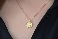 Coin pendant necklace, antique coin necklace, small coin necklace, gold coin pendant, 14k gold neckl 14k Gold Coin Pendant Necklace For Everyday, Everyday 14k Gold Coin Necklace, Everyday Yellow Gold Coin Necklace, Dainty Coin Pendant Necklace, Minimalist Gold Plated Coin Necklace, Dainty Medallion Coin Necklace, Dainty Medallion Necklace With Coin Pendant, Dainty Brass Charm Necklace With Coin Pendant, Dainty Yellow Gold Coin Necklace