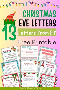 christmas eve letters from elf free printables for kids to use in the classroom