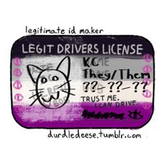 the license plate for a cat driver is purple and white with pink lettering on it