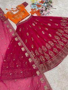 Bridal Lehenga Choli Designer Lehenga Indian Wedding Dress Bollywood Lehenga | eBay Art Silk Wedding Dress With Intricate Embroidery, Anarkali Dress With Pallu For Wedding, Embroidered Wedding Dress For Diwali, Art Silk Wedding Dress With Pallu, Embroidered Party Wear Dresses For Navratri, Art Silk Gown For Wedding And Eid, Traditional Drape Gown For Wedding Festivals, Semi-stitched Art Silk Gown For Wedding, Art Silk Dress With Pallu For Receptions