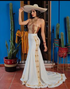 Charro Wedding Dress, Mariachi Dress, Mariachi Outfit, Charro Wedding, Vestido Charro, Aztec Warrior, Quince Ideas, Cute Wedding Ideas, Mexican Art