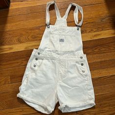 Levi’s White Overall Shorts. Like Brand New. Only Worn Once Levi's Summer Shortalls, Casual White Cotton Shortalls, Levi's Summer Shortalls With Pockets, Levi's Shortalls With Pockets For Summer, Levi's Cotton Shortalls For Spring, Levi's Casual Summer Shortalls, Levi's Casual Cotton Shortalls, White Casual Shortalls For Summer, White Casual Shortalls For Spring