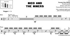 the guitar tab with notes and notations for mico and the niners on it