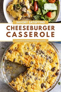 Savory Satisfying Cheeseburger Casserole is the ultimate comfort dish, combining all the flavors of a classic cheeseburger in a hearty, easy-to-make casserole! With layers of seasoned ground beef, melted cheese, and bisquick mix, this dish brings a rich, cheesy flavor to every bite. Perfect for family dinners or potlucks, it’s a guaranteed crowd-pleaser that’s ready in no time. This cheeseburger casserole is cozy, filling, and brings all the nostalgia of a diner favorite to your dinner table! Impossible Cheeseburger Pie, Impossible Cheeseburger, Classic Cheeseburger, Easy Dinner Desserts, Oven Roasted Green Beans, Gluten Free Bisquick, Homemade Bisquick, Recipes Using Ground Beef, Hamburger Casseroles Recipes