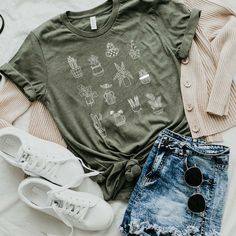 Heather Storm, Local Shop, Tshirt Ideas, Bella Canvas Tees, Olive Color, Girly Fashion, Military Green, Sizing Chart, Screen Print