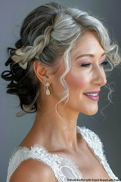 60 Most Beautiful Mother of the bride hairstyles - Latest & Trendy Nail Designs Braided Headband Updo, Tease Hair, Mother Of The Bride Hairstyles, Loose Side Braids, Dutch Braid Updo, Mother Of The Groom Hairstyles, Updo With Headband, Messy Bun With Braid, Lob Styling