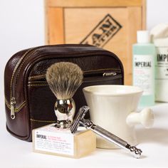 The Clean Shave Crate Grooming For Men, Man Crates, Christmas Presents Ideas, Manly Gifts, Tux Shirt, White Tux, Vintage Shaving, Clean Shave, Shaving Kit