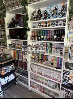 Merch Collection Display, Desk Shelf Ideas, Shelf Organization Ideas, Manga Shelving, Anime Bedroom Ideas, Collection Shelf