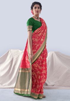 Silk Saree with blouse in Pink colour 18006  Desc:  Color : Pink Fabric : Organza   Silk Wash Care : Dry clean Sleeve Style : Short Sleeve Long Sleeves : Done only in Custom Stitch Sleeves Lining : Done only in Custom Stitch Bust Size : 32 to 42 Inches Occasion : Temple Wear   Social Gathering   Pongal   Gudi Padwa   Onam   Ugadi. With Express Free Shipping and Custom Stitching, Buy Indian Party wedding wear Bridal Sarees Silk Saree with blouse in Pink colour 18006 online in USA, UK and Canada f Pink Colour Saree, Classic Saree, Indian Designer Sarees, Organza Silk Saree, Organza Wedding, Readymade Saree, Saree Blouses, Wedding Saree Indian, Designer Sarees Online