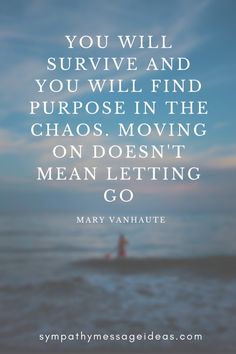 the quote you will survive and you will find purpose in the chaos moving on doesn't mean letting go