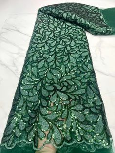 5 YARDS / 18 COLORS / Luxury Floral Glitter Sequin Embroidery Tulle Mesh Lace Fabric - Classic & Modern Embroidered Net Party Dress, Embroidered Net Dress For Party, Glamorous Embroidered Sequin Fabric For Party, Green Embroidered Lace Sequin Fabric, Green Embroidered Sequin Lace Fabric, Green Glamorous Sequin Fabric For Party Season, Glamorous Green Sequin Fabric For Party Season, Green Lace Sequin Fabric For Party, Green Embroidered Fabric With Sequins For Festive Occasions