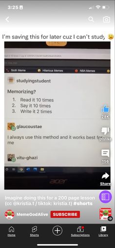 an image of a computer screen with the text'i'm saving this for later cuz can't study '