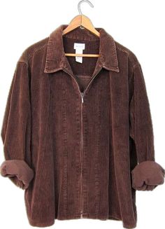 Brown Corduroy Jacket, Cropped Zip Up, Ribbed Shirt, 90s Grunge, Corduroy Jacket, Looks Style, Cotton Jacket