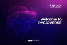 the welcome to rycioverse logo on a purple and blue background with an image of a person wearing a virtual headset