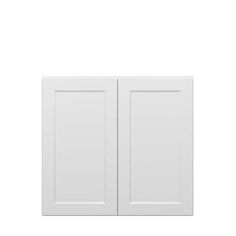 a white cabinet with two doors on each side